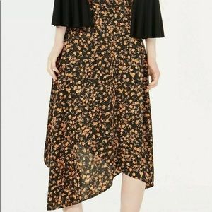 Bar III Womens Floral Asymmetrical